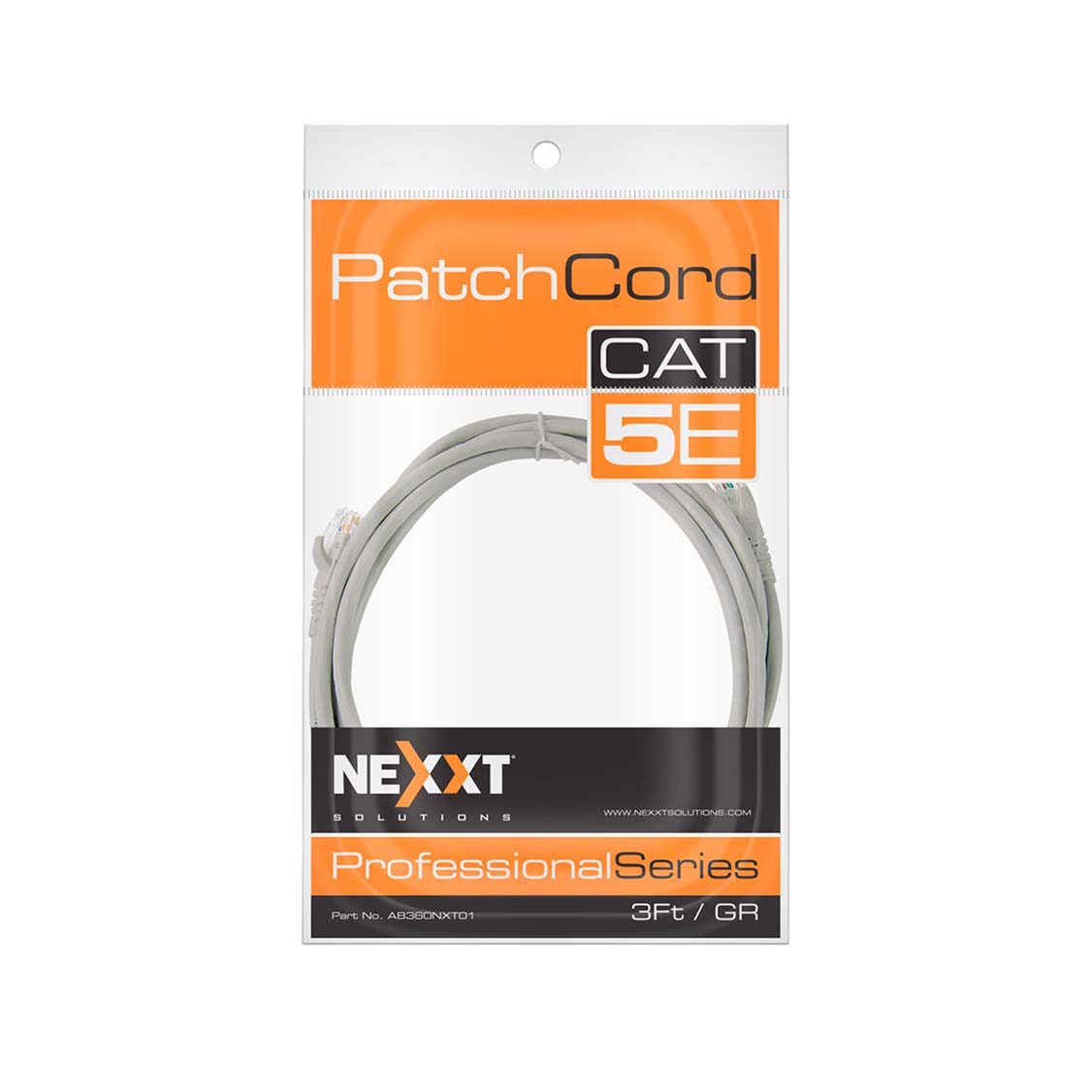 Cable Patch Nexxt de Interconexión RJ-45 UTP, Cat5E, 90 cm, Gris | Cat5e (100MHz)