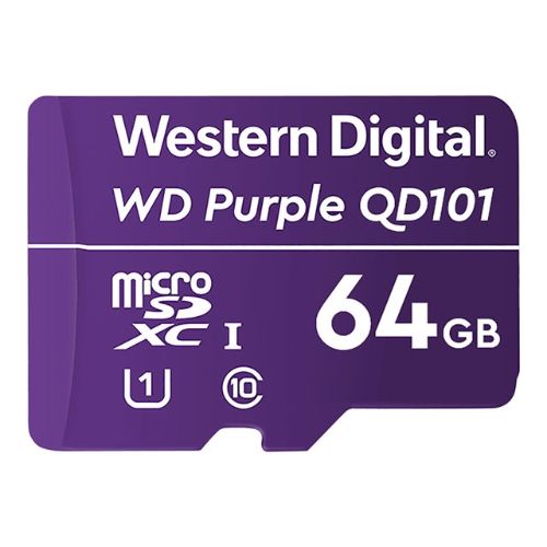 MicroSD Western Digital WD Purple SC QD101, 64GB, Clase 10, MicroSDHC | Tarjetas MicroSD