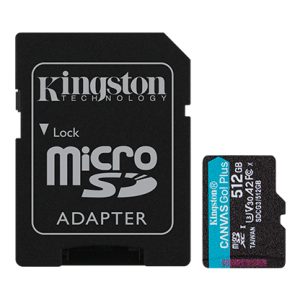 Kingston Canvas Go! Plus 512 GB MicroSDXC™ | 4K, 170R, UHS-I, U3, V30, A2 + ADP | Tarjetas MicroSD