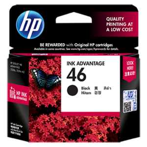 HP 46 Original | Cartucho de Tinta | Ink Advantage | Negro | Tintas HP Originales