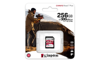 Kingston Technology Canvas React Plus 256 GB SD UHS-II Clase 10 300R/260W U3 V90 for Full HD/4K/8K | Tarjetas SD