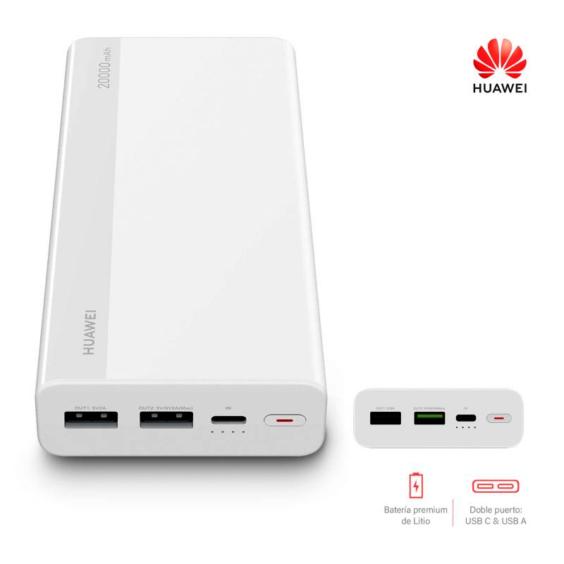 Huawei CP22QC - Power bank - 20000 mAh - Type C - Lithium ion - Blanco - Carga Rápida | Power banks