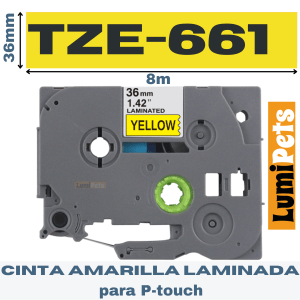 Cinta TZe-661 Para Rotuladora Brother Modelo Pt, 36mm X 8m | Cintas Rotuladoras Alternativas a Brother